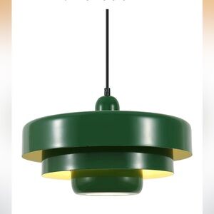 New green modern pendant light / chandelier of green metal in contemporary style
